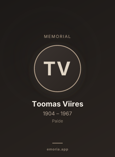 Memorial portrait of Toomas Viires