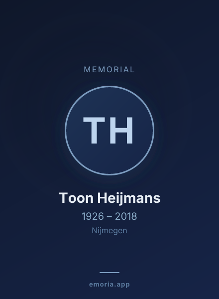 Memorial portrait of Toon Heijmans