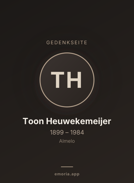 Gedenkportrait von Toon Heuwekemeijer