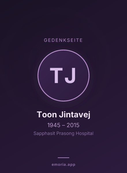 Gedenkportrait von Toon Jintavej