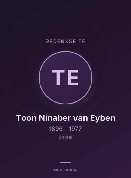 Gedenkportrait von Toon Ninaber van Eyben