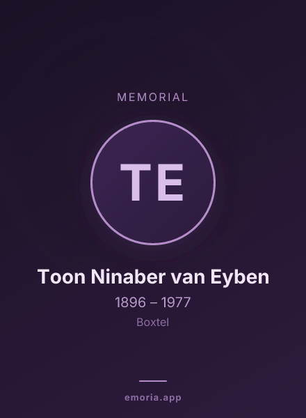 Memorial portrait of Toon Ninaber van Eyben