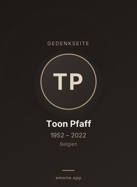 Gedenkportrait von Toon Pfaff