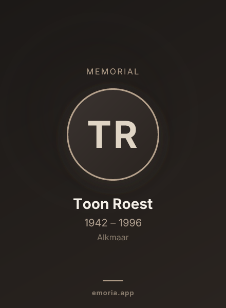 Memorial portrait of Toon Roest