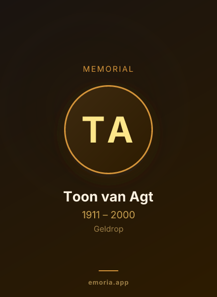 Memorial portrait of Toon van Agt