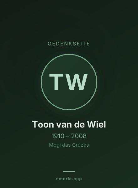 Gedenkportrait von Toon van de Wiel