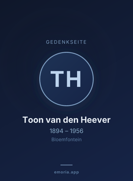 Gedenkportrait von Toon van den Heever