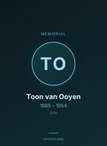 Memorial portrait of Toon van Ooyen