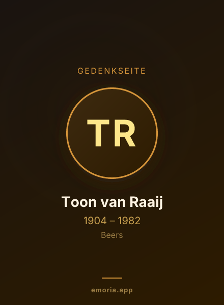 Gedenkportrait von Toon van Raaij