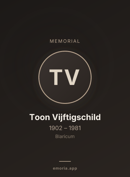 Memorial portrait of Toon Vijftigschild