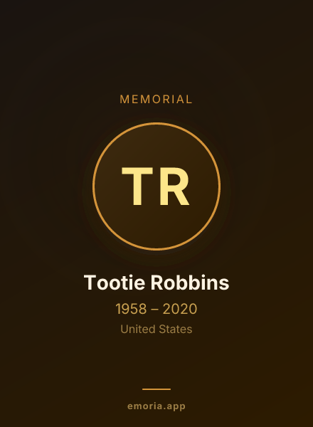 Memorial portrait of Tootie Robbins