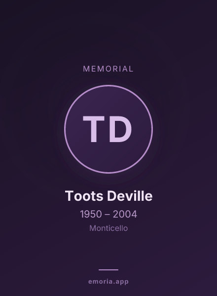 Memorial portrait of Toots Deville