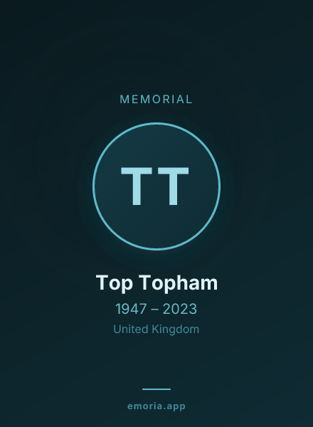 Memorial portrait of Top Topham