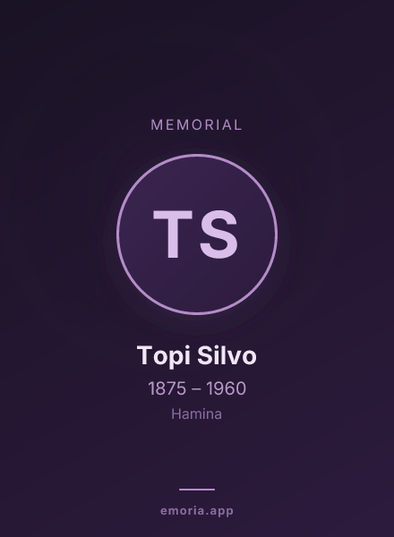Memorial portrait of Topi Silvo