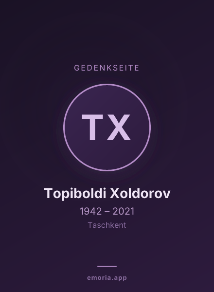 Gedenkportrait von Topiboldi Xoldorov