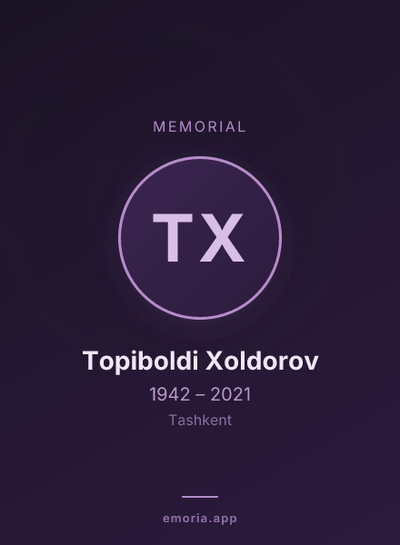 Memorial portrait of Topiboldi Xoldorov