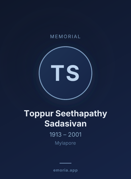Memorial portrait of Toppur Seethapathy Sadasivan