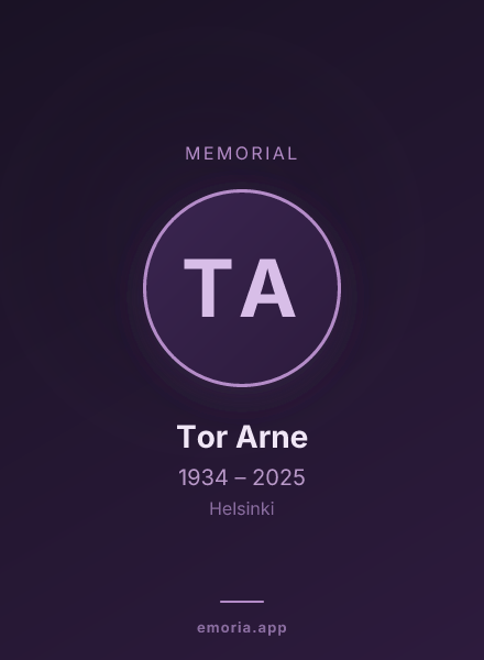 Memorial portrait of Tor Arne
