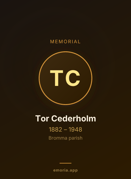 Memorial portrait of Tor Cederholm