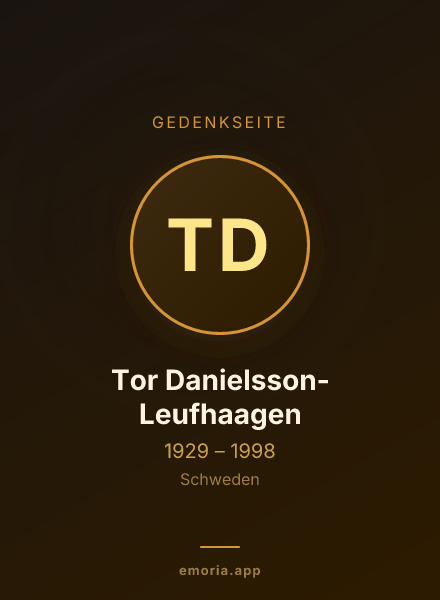Gedenkportrait von Tor Danielsson-Leufhaagen