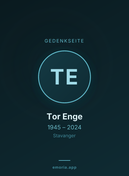 Gedenkportrait von Tor Enge