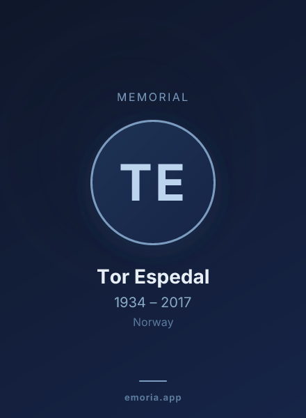 Memorial portrait of Tor Espedal