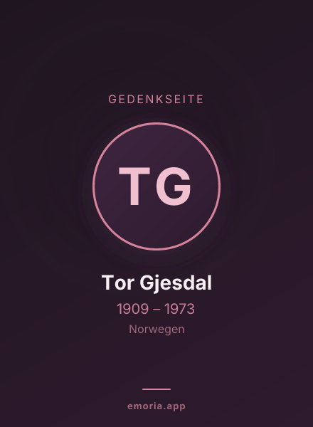 Gedenkportrait von Tor Gjesdal