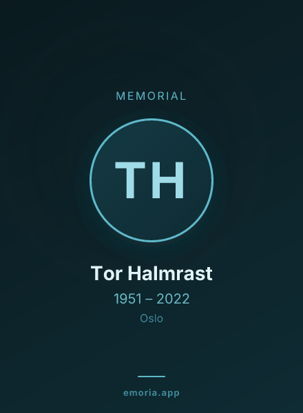 Memorial portrait of Tor Halmrast