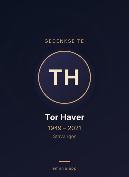 Gedenkportrait von Tor Haver