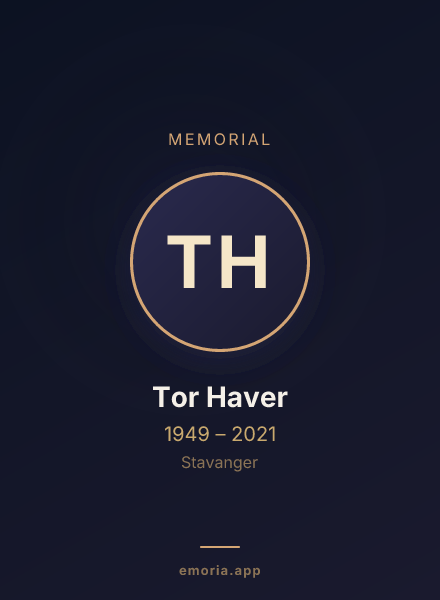 Memorial portrait of Tor Haver