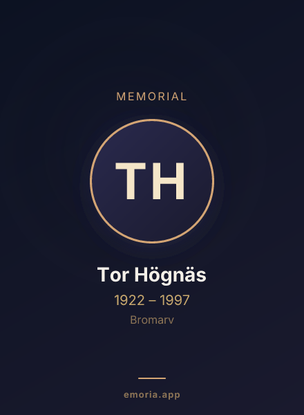 Memorial portrait of Tor Högnäs