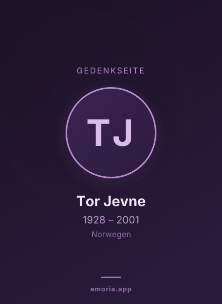 Gedenkportrait von Tor Jevne