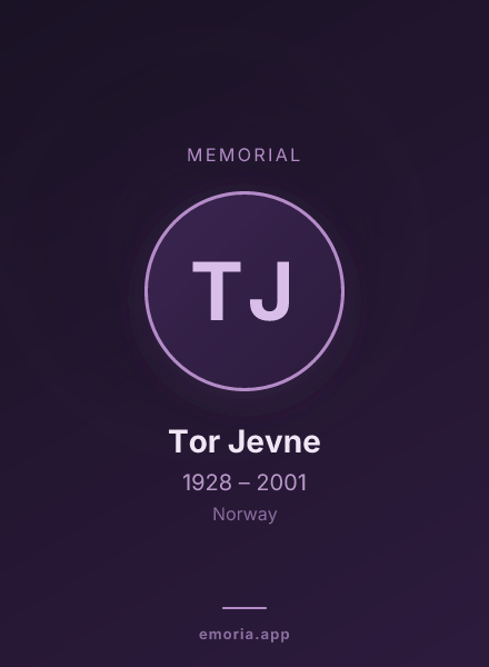 Memorial portrait of Tor Jevne