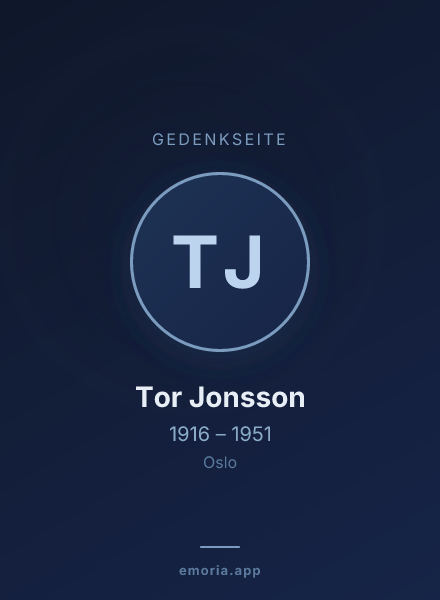 Gedenkportrait von Tor Jonsson