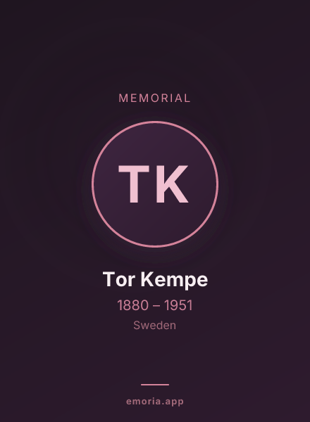 Memorial portrait of Tor Kempe