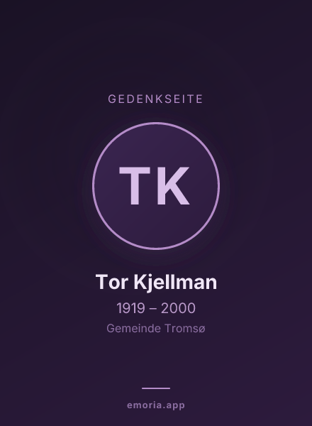Gedenkportrait von Tor Kjellman