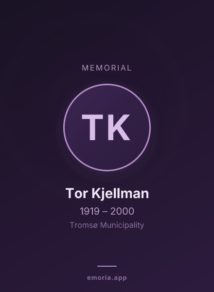 Memorial portrait of Tor Kjellman