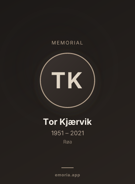 Memorial portrait of Tor Kjærvik