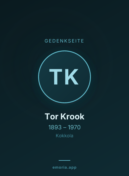 Gedenkportrait von Tor Krook