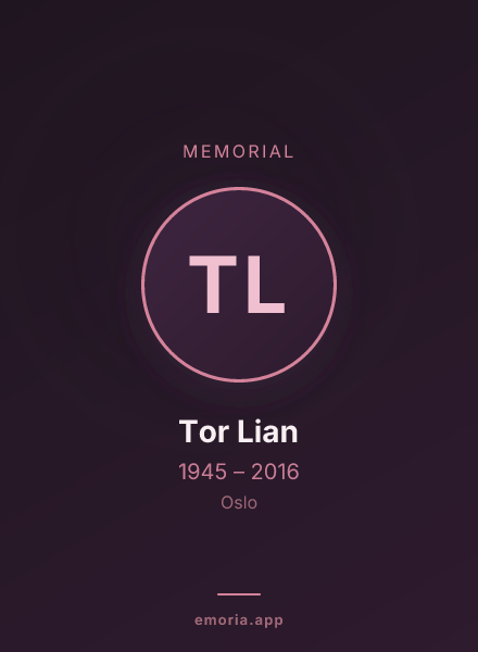 Memorial portrait of Tor Lian