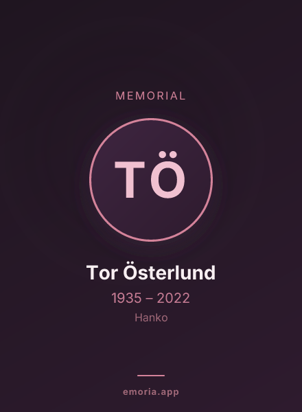 Memorial portrait of Tor Österlund