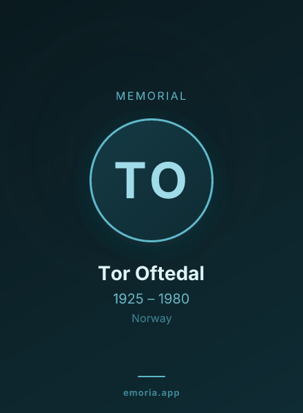 Memorial portrait of Tor Oftedal