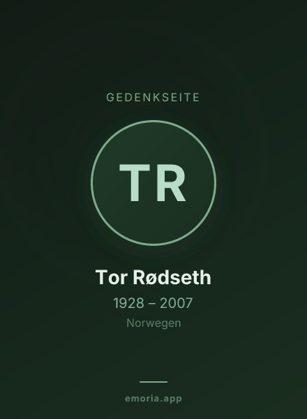 Gedenkportrait von Tor Rødseth