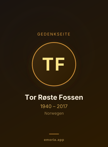Gedenkportrait von Tor Røste Fossen