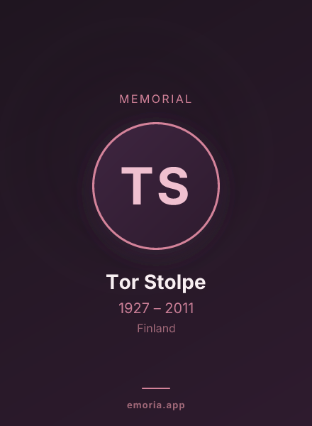 Memorial portrait of Tor Stolpe