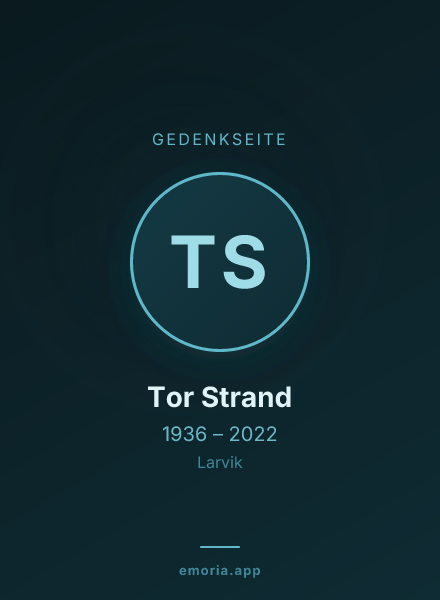 Gedenkportrait von Tor Strand