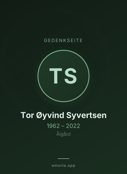 Gedenkportrait von Tor Øyvind Syvertsen