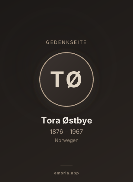Gedenkportrait von Tora Østbye