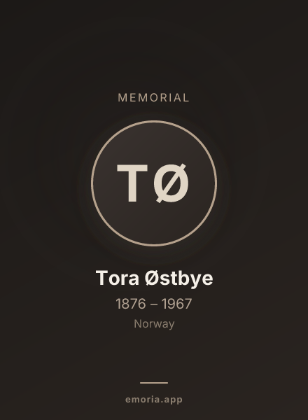 Memorial portrait of Tora Østbye