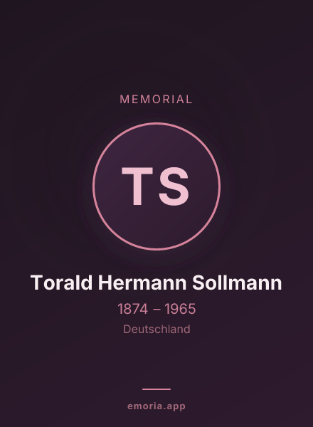 Memorial portrait of Torald Hermann Sollmann